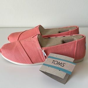 Toms Alpargata Peach Pink Heritage Canvas Women’s Size 8 Slip on Shoes